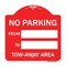Signmission No Parking From-to W/ Blank Space, Red & White Aluminum Architectural Sign, 18" x 18", RW-1818-22890 A-DES-RW-1818-22890 - alternate 1